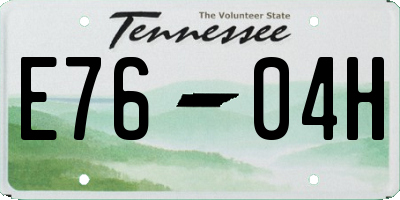 TN license plate E7604H