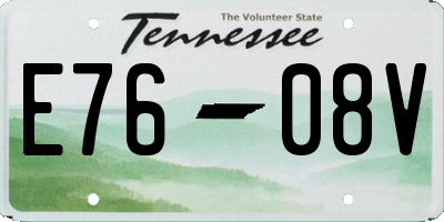 TN license plate E7608V
