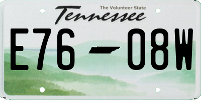 TN license plate E7608W