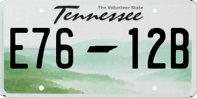 TN license plate E7612B