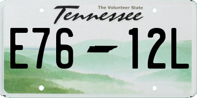 TN license plate E7612L