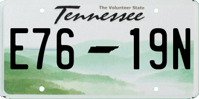 TN license plate E7619N