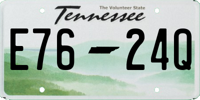 TN license plate E7624Q