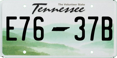 TN license plate E7637B