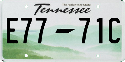 TN license plate E7771C