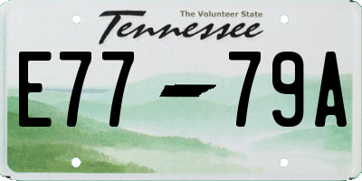 TN license plate E7779A
