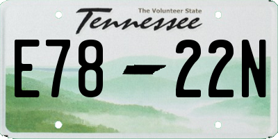TN license plate E7822N