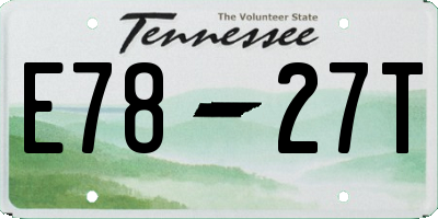 TN license plate E7827T