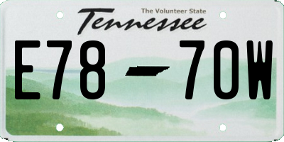 TN license plate E7870W