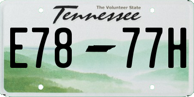 TN license plate E7877H