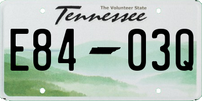 TN license plate E8403Q