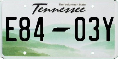 TN license plate E8403Y