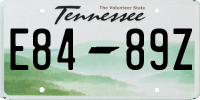 TN license plate E8489Z