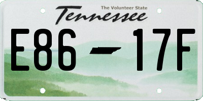 TN license plate E8617F