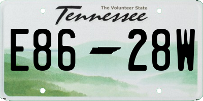 TN license plate E8628W