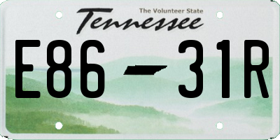 TN license plate E8631R