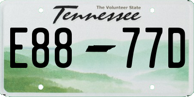 TN license plate E8877D