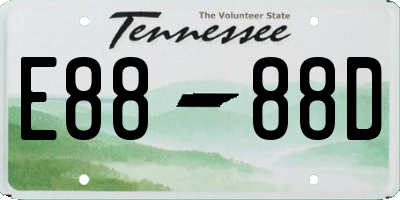 TN license plate E8888D