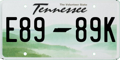 TN license plate E8989K