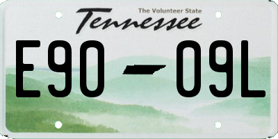 TN license plate E9009L