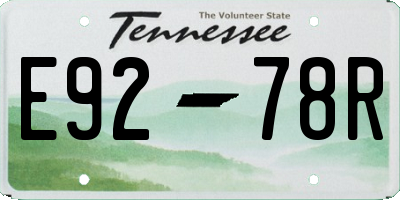 TN license plate E9278R