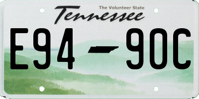 TN license plate E9490C