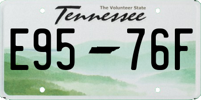 TN license plate E9576F