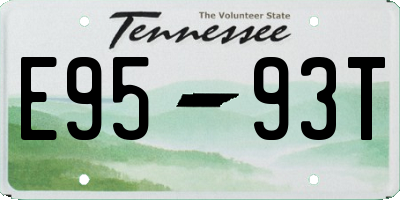 TN license plate E9593T