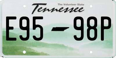 TN license plate E9598P