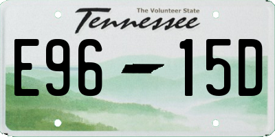 TN license plate E9615D