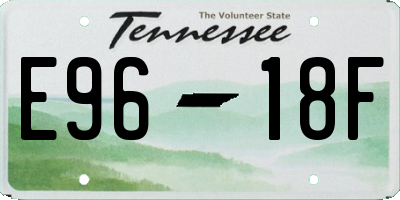 TN license plate E9618F