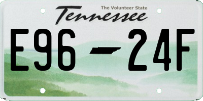 TN license plate E9624F
