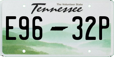 TN license plate E9632P