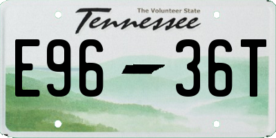 TN license plate E9636T
