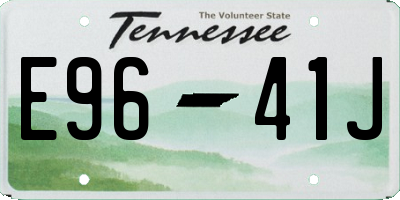TN license plate E9641J