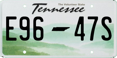 TN license plate E9647S