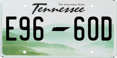 TN license plate E9660D