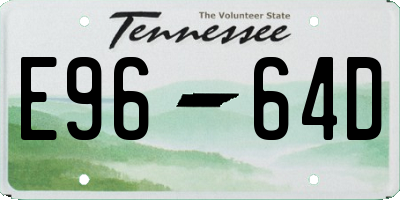 TN license plate E9664D