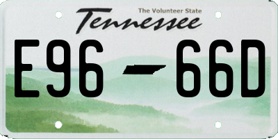 TN license plate E9666D