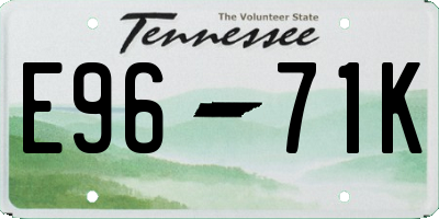 TN license plate E9671K