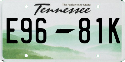 TN license plate E9681K