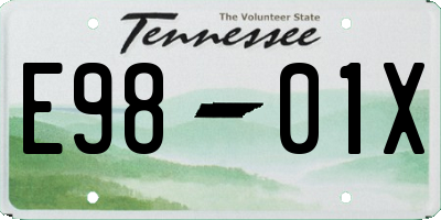 TN license plate E9801X