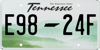 TN license plate E9824F