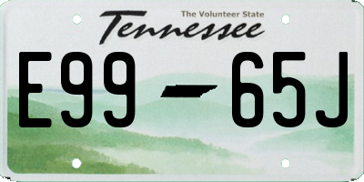 TN license plate E9965J