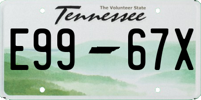 TN license plate E9967X