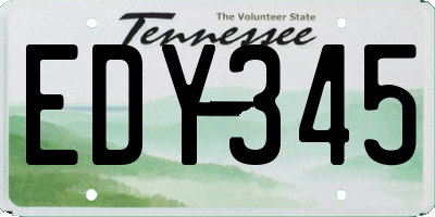 TN license plate EDY345