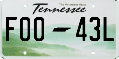 TN license plate F0043L