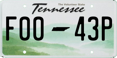 TN license plate F0043P