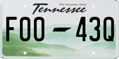 TN license plate F0043Q