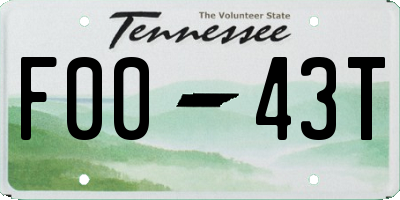 TN license plate F0043T